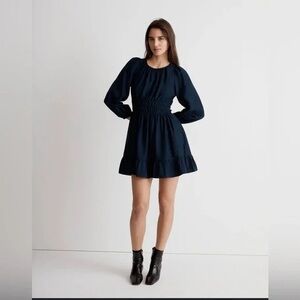Madewell Sophia Open-Back Mini Dress In Deep Indigo Size XL Fairy Cottagecore